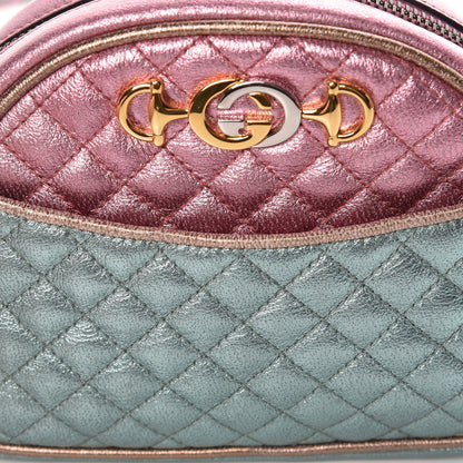 Gucci Laminated Nappa Trapuntata Mini Zumi Dome Shoulder Bag Rosa Lago Rame 10 of 10