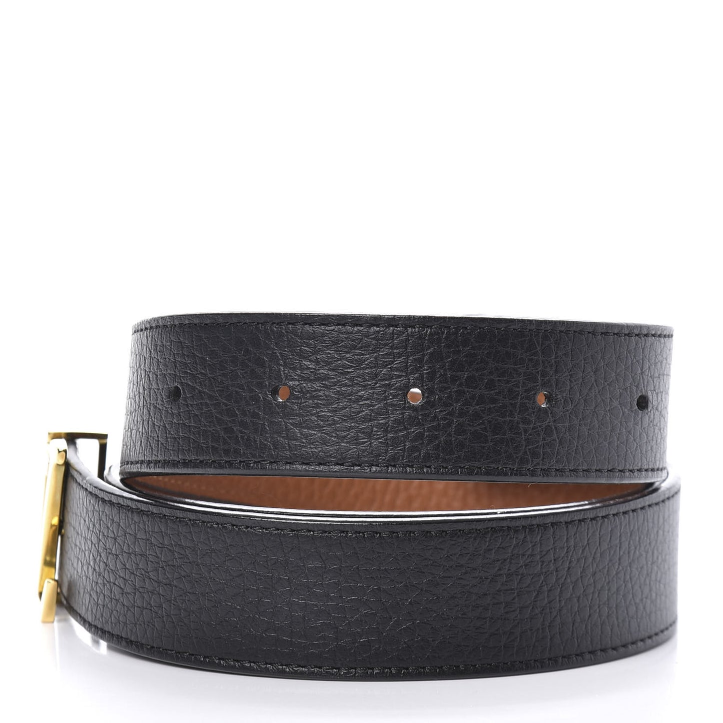 Taurillon Calfskin 40mm LV Initiales Reversible Belt 80 32 Black