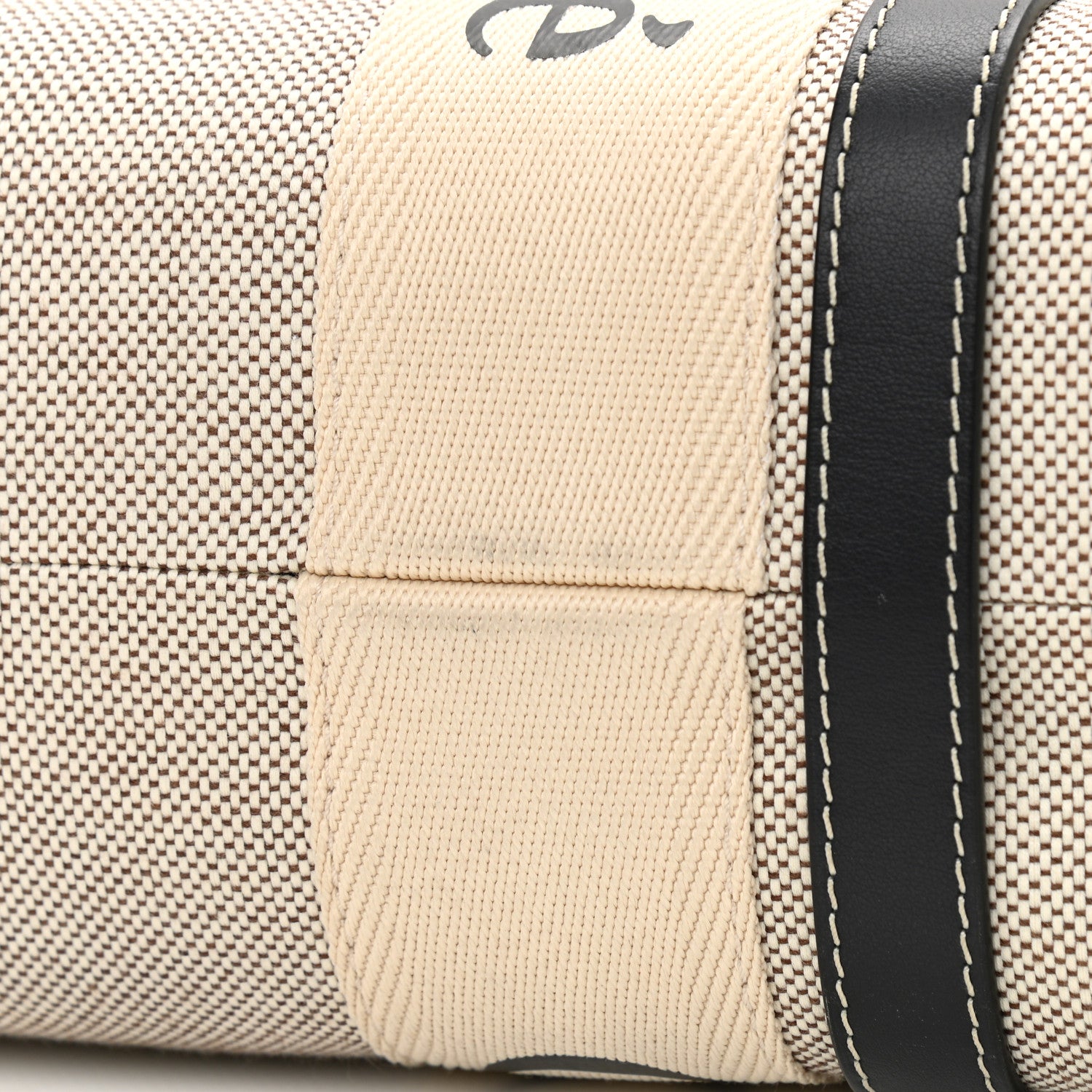 Chloe Cotton Calfskin Medium Woody Ribbon Tote White Black 11 of 11