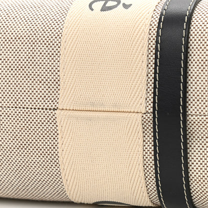 Chloe Cotton Calfskin Medium Woody Ribbon Tote White Black 11 of 11