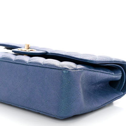 Chanel Iridescent Caviar Quilted Medium Double Flap Dark Blue 9 of 9