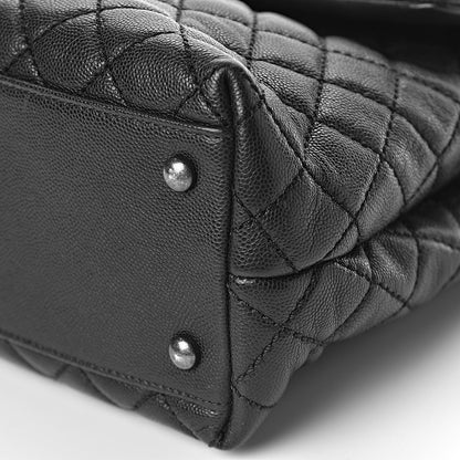 Chanel Caviar Quilted Large Coco Handle Flap Black 12 of 13