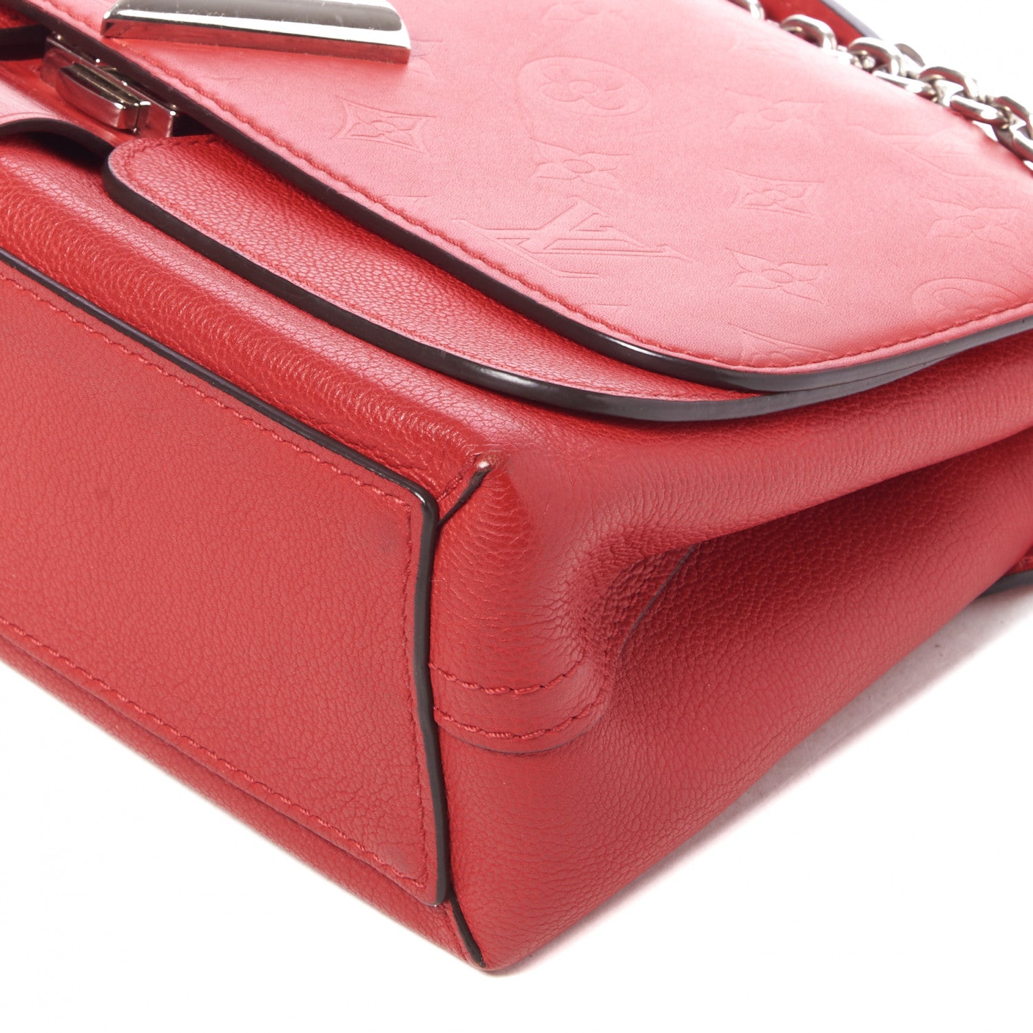Louis Vuitton Monogram Cuir Plume Ecume Very Chain Bag Rubis Red 4 of 8