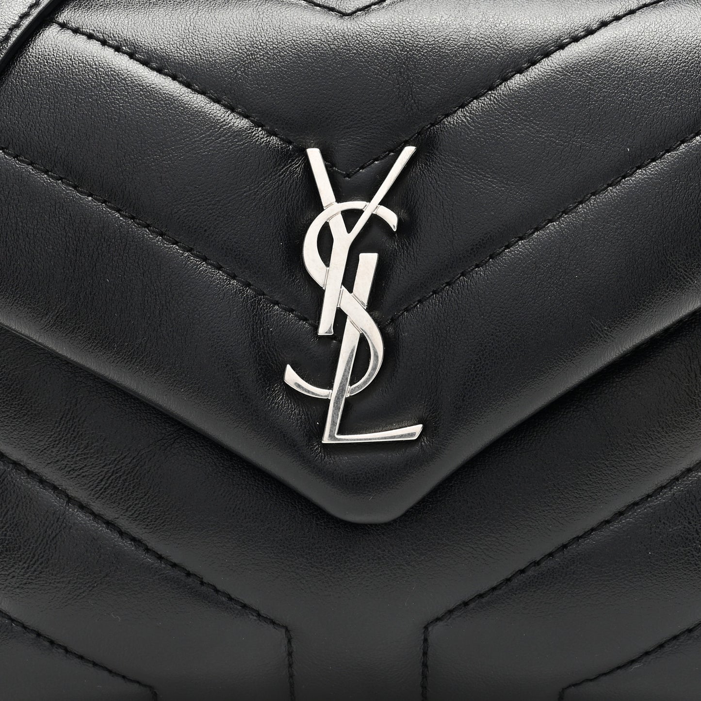 Calfskin Y Quilted Monogram Toy Loulou Crossbody Bag Black