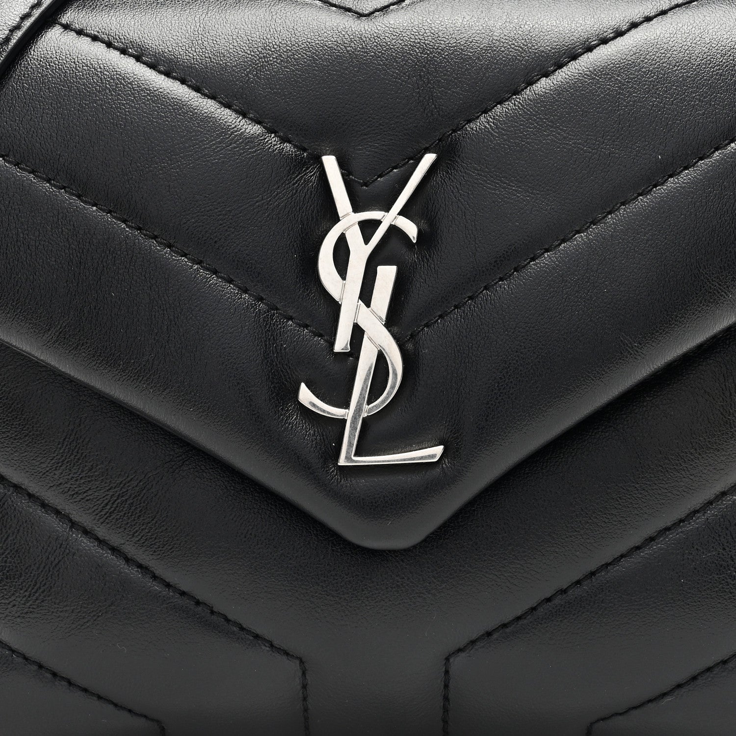 Saint Laurent Calfskin Y Quilted Monogram Toy Loulou Crossbody Bag Black 7 of 10