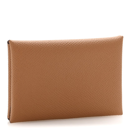 Hermes Epsom Calvi Duo Card Case Gold 3 of 8