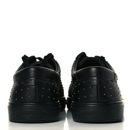 Saint Laurent Calfskin Womens Andy Pearl Low Top Sneakers 36.5 Black 3 of 9