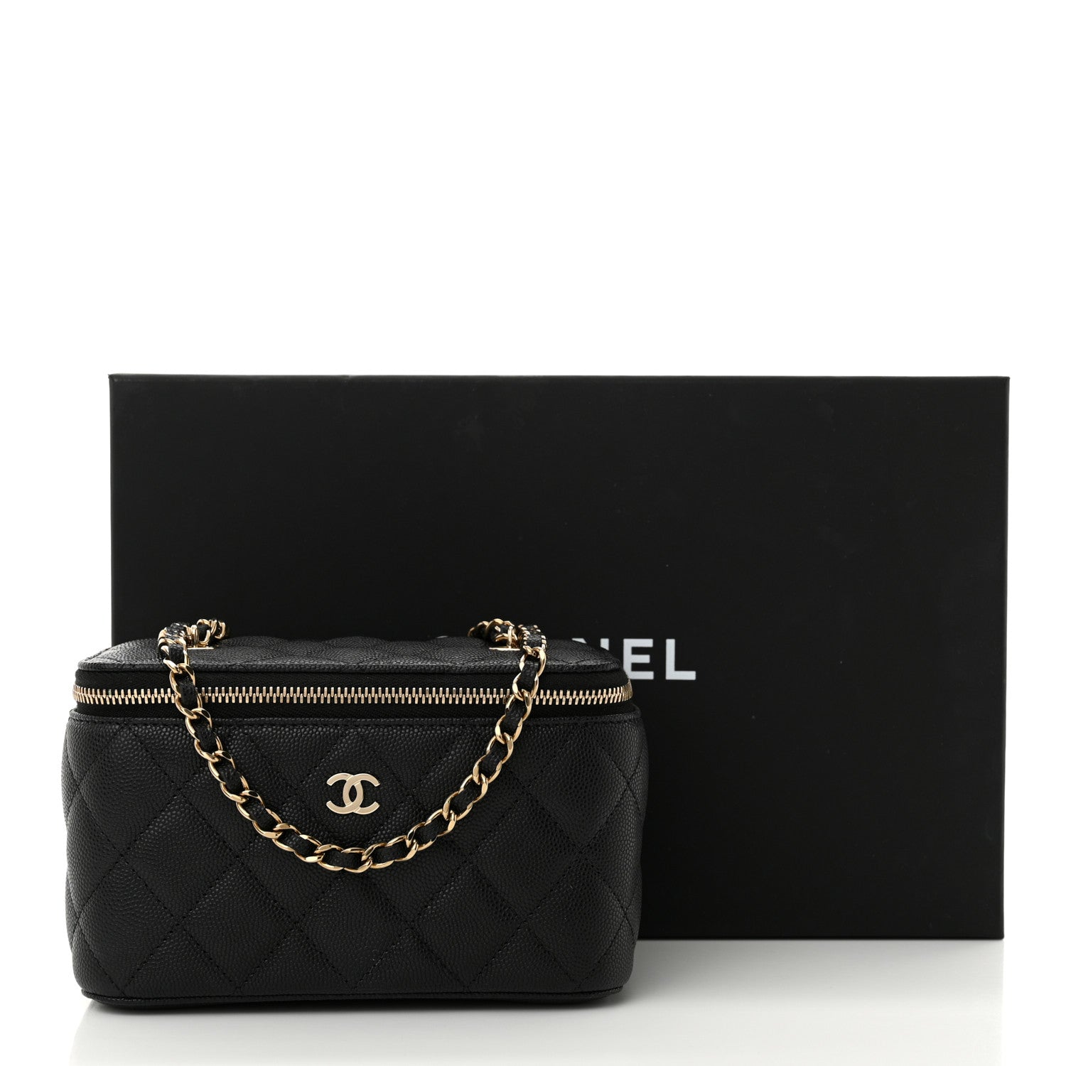 Chanel Caviar Quilted Small Vanity Case With Chain Black 12 of 12