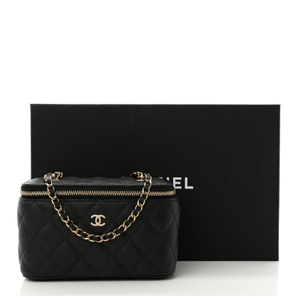 Chanel Caviar Quilted Small Vanity Case With Chain Black 12 of 12