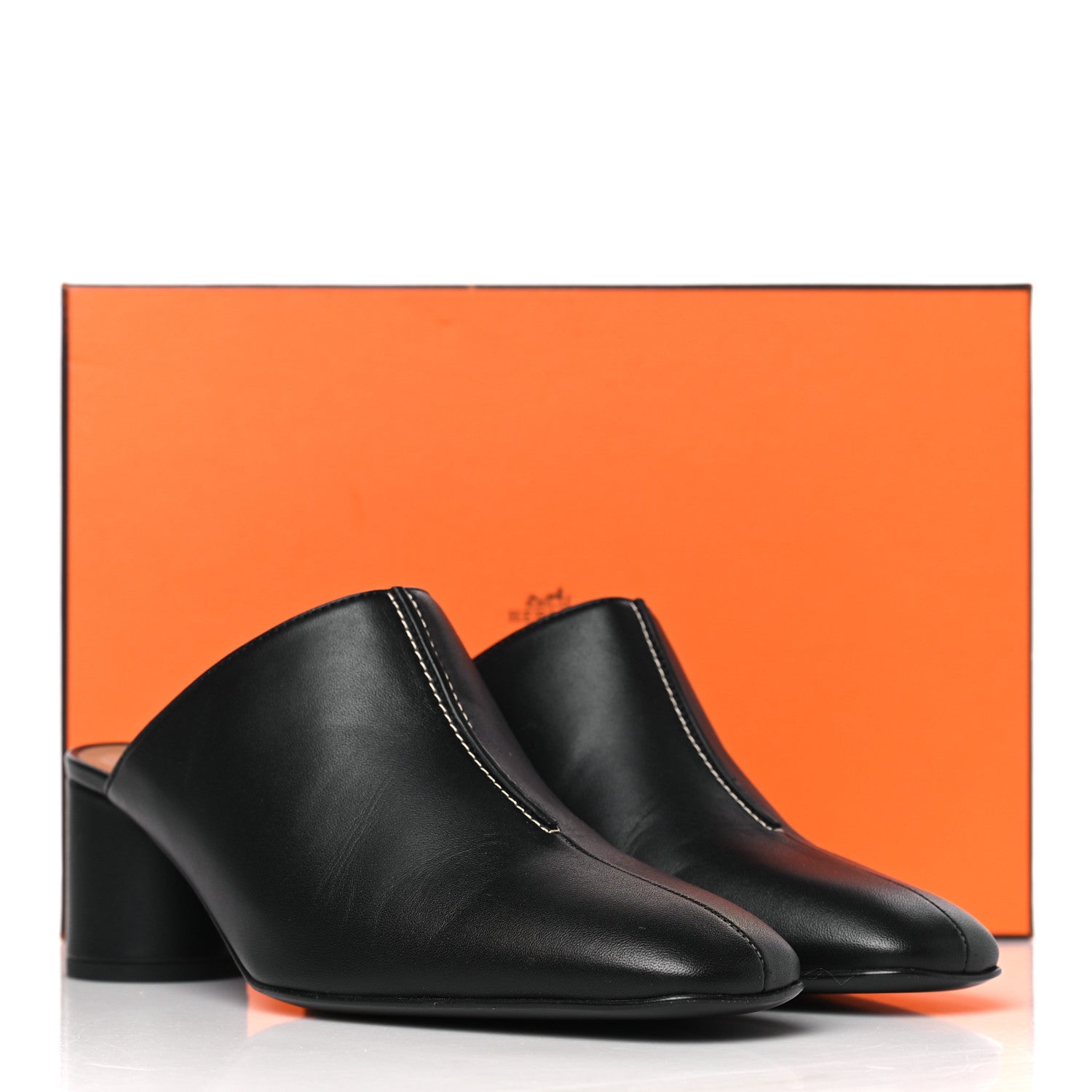 Hermes Nappa Detail Mules 38.5 Black 9 of 9