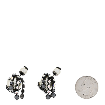 Christian Dior Pearl Crystal Tribales Butterfly Star Dangle Earrings Ruthenium Multicolor 2 of 6