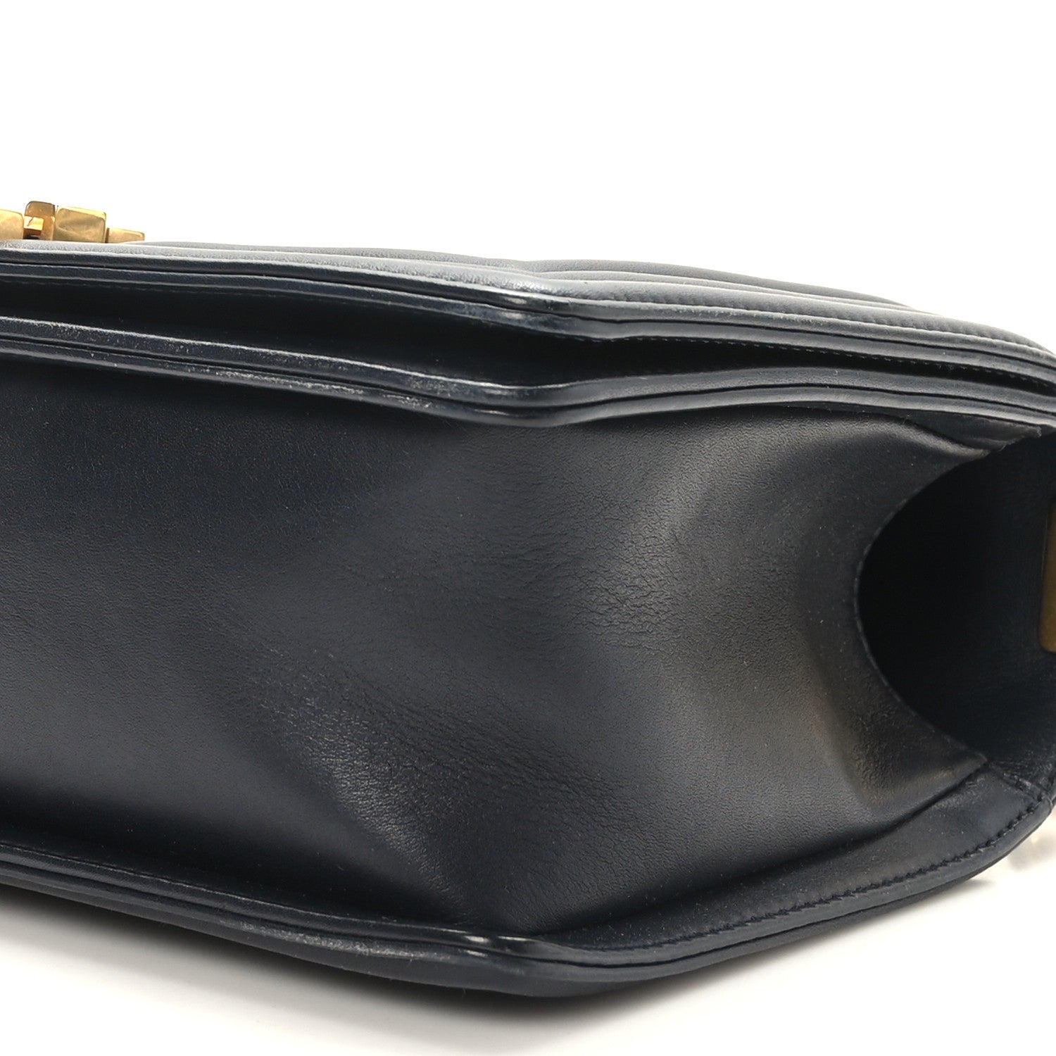 Chanel Caviar Suede Calfskin Chevron Medium Boy Flap Navy 9 of 9