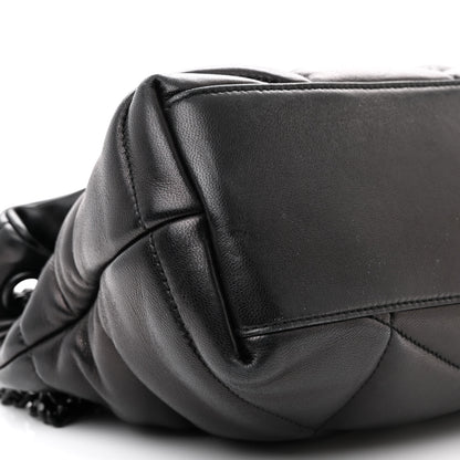Saint Laurent Lambskin Quilted Monogram Monochrome Medium Loulou Puffer Chain Satchel Black 9 of 13
