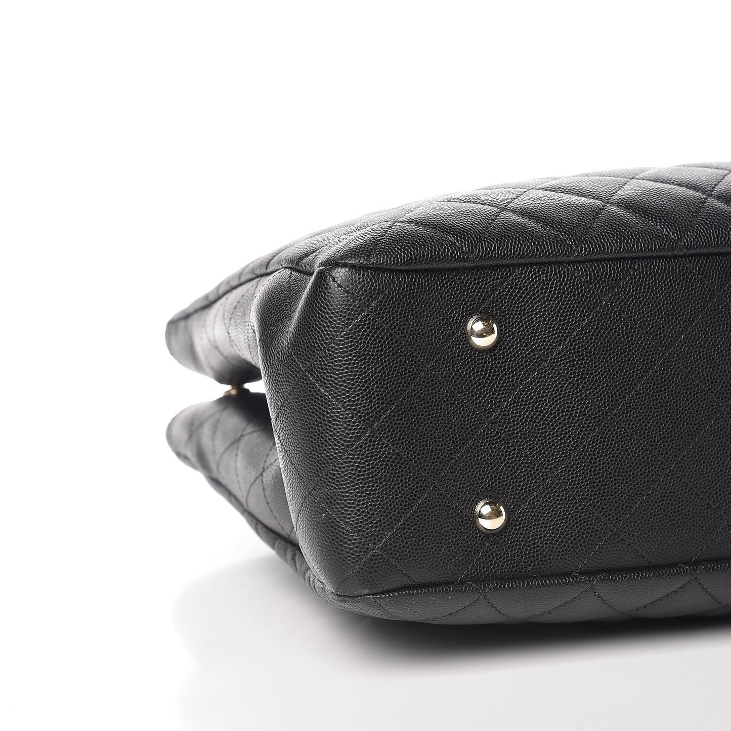 Caviar Quilted Large Classic Shopping Tote Black