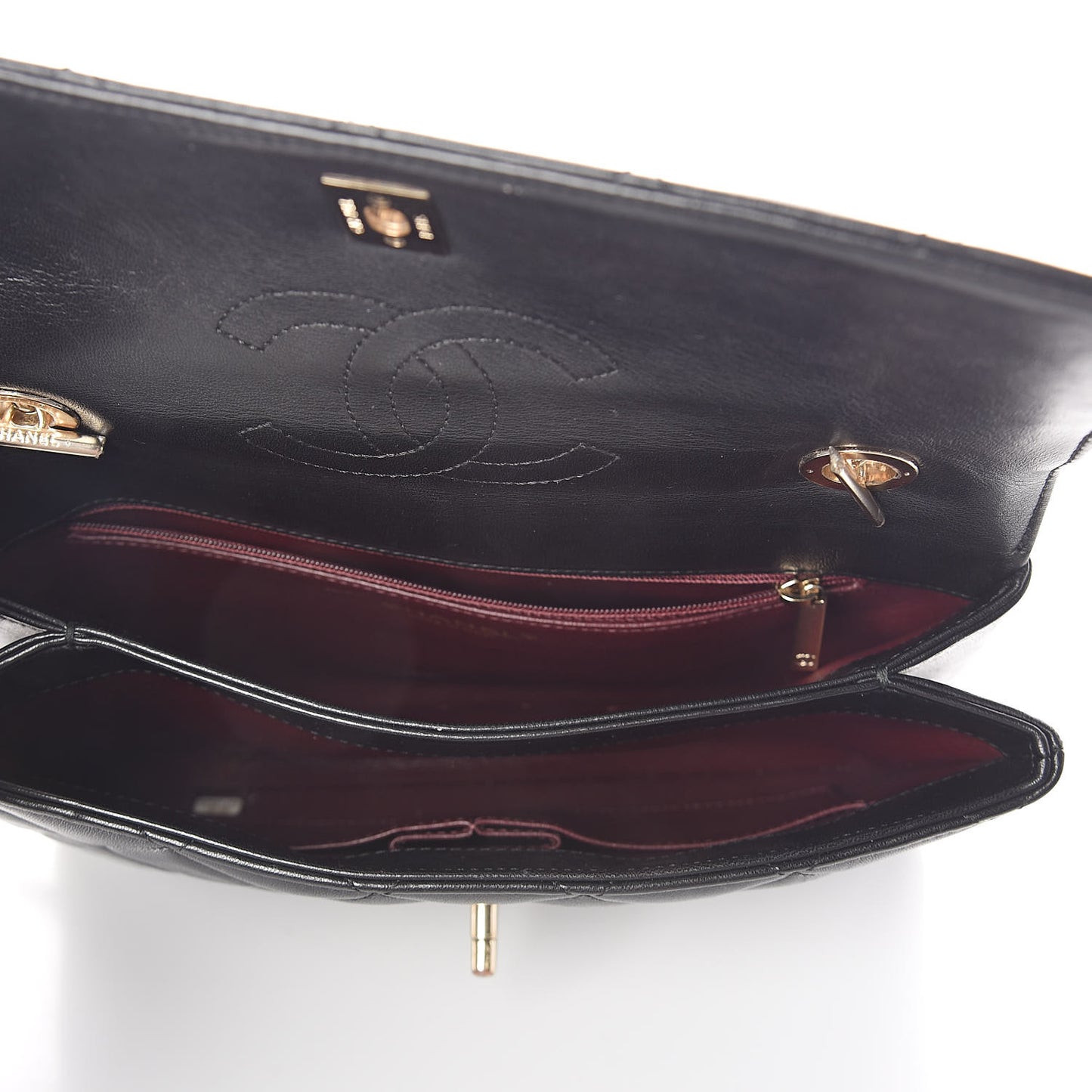 Lambskin Quilted Medium Trendy CC Flap Black