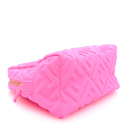 Fendi Lycra FF 1974 Embossed Medium Trapezoid Beauty Pouch Rosa Shocking 4 of 7