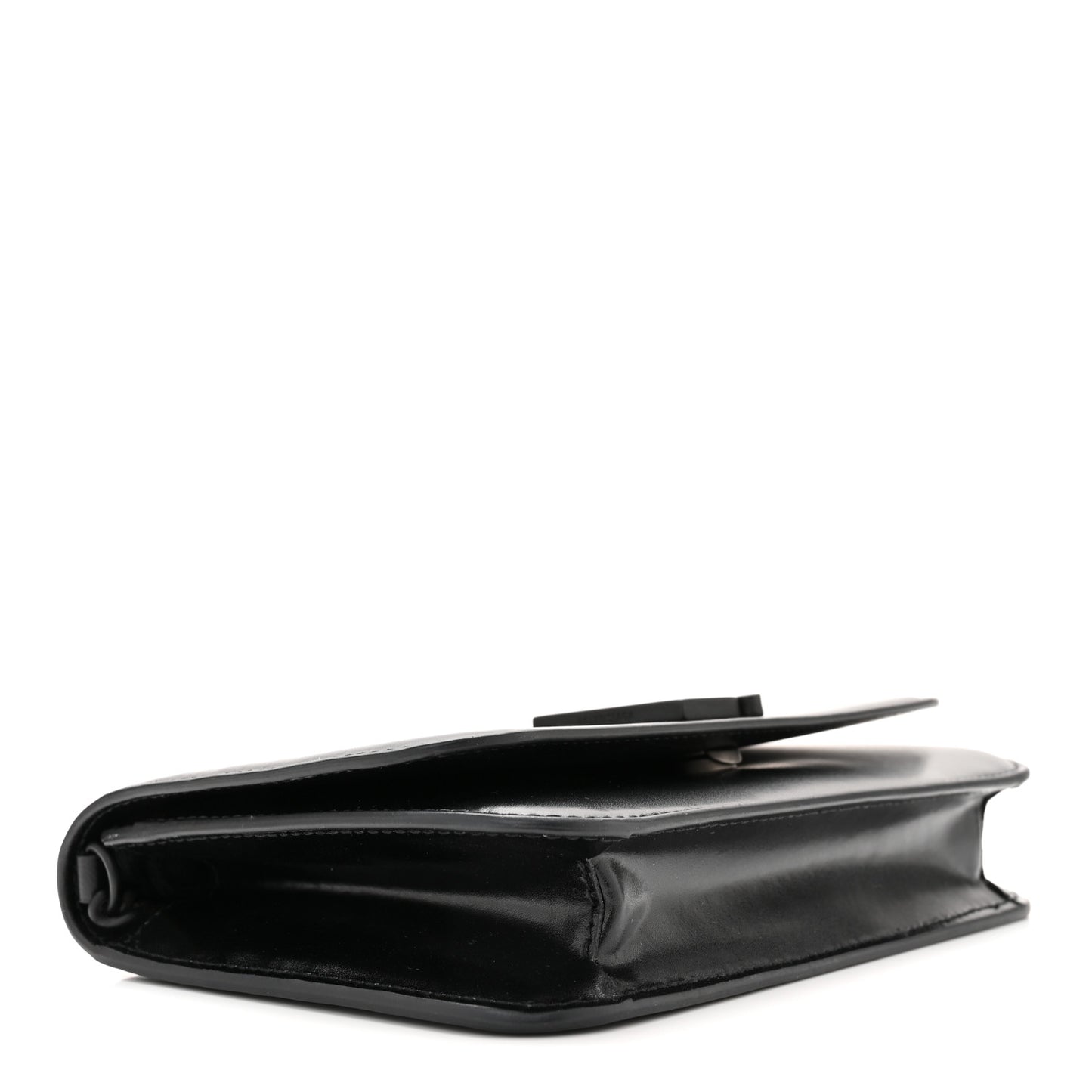 Smooth Calfskin B Wallet on Chain Black