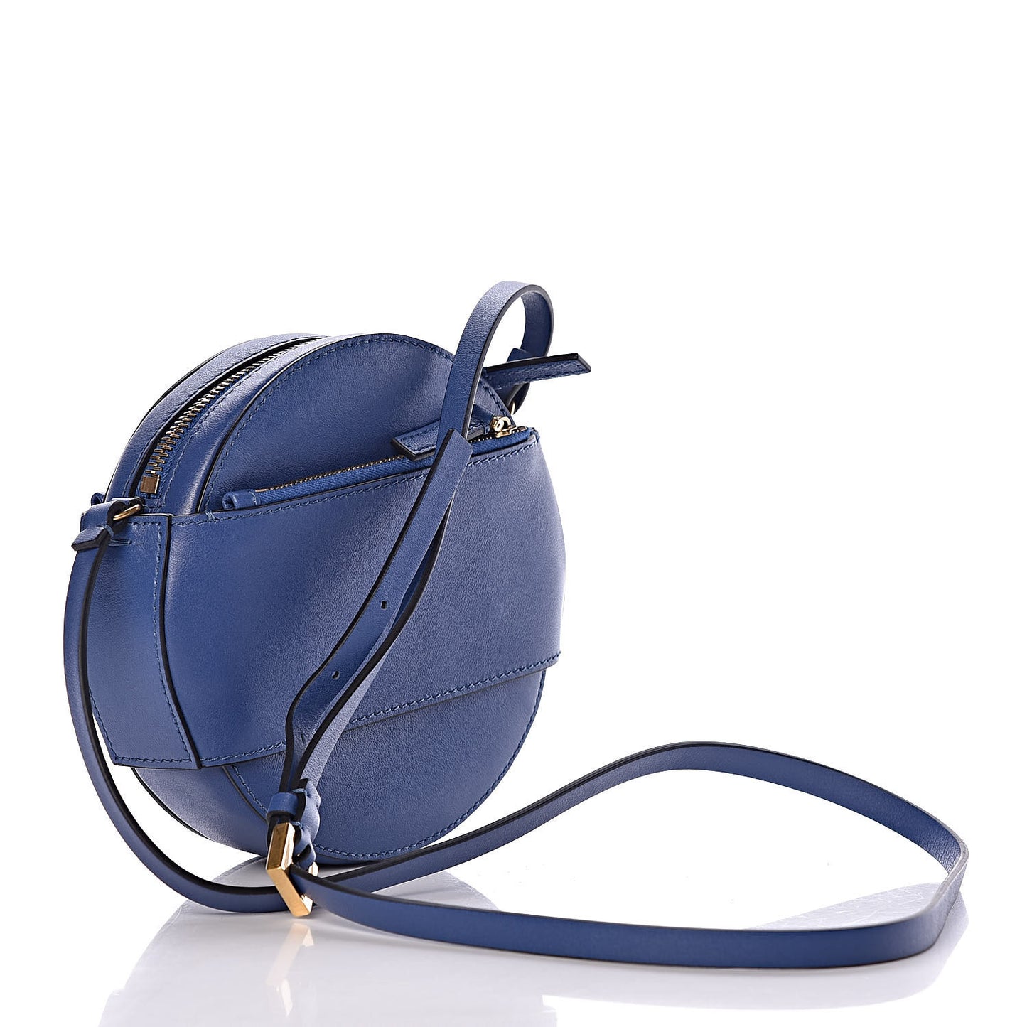 Calfskin VLogo Round Crossbody Bag Blue
