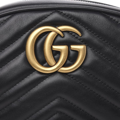 Gucci Calfskin Matelasse GG Marmont Belt Bag 75 30 Black 8 of 10