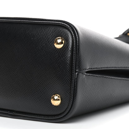 Prada Saffiano Cuir Small Panier Bucket Bag Black Fuoco 8 of 18