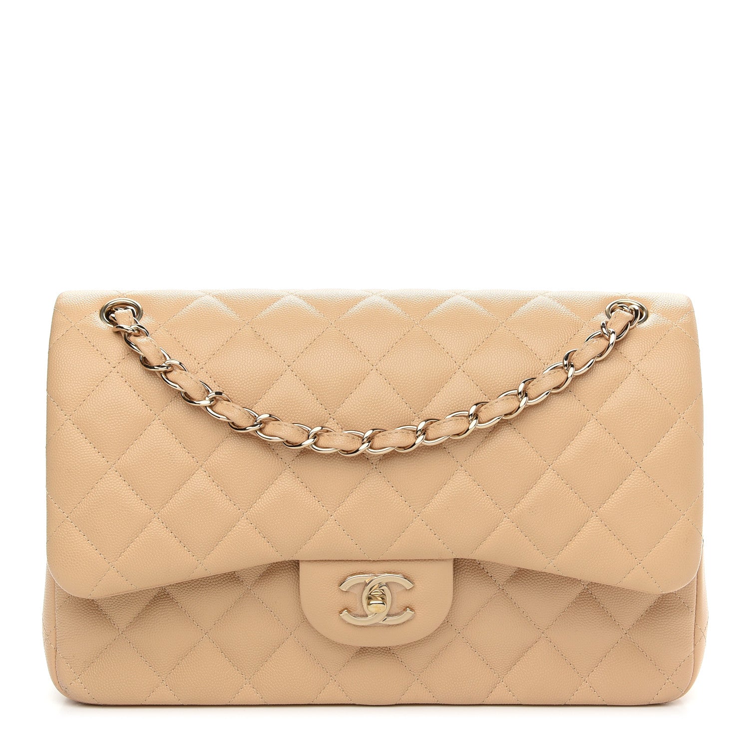 Chanel Caviar Quilted Jumbo Double Flap Beige Clair 1 of 10