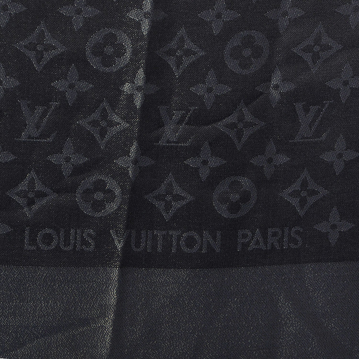 Louis Vuitton Silk Lurex Wool Monogram Shine Shawl Black 4 of 5