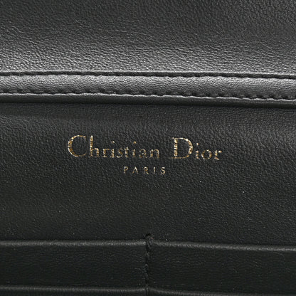 Christian Dior Snakeskin Diorama Wallet on Chain Pouch Silver 6 of 18