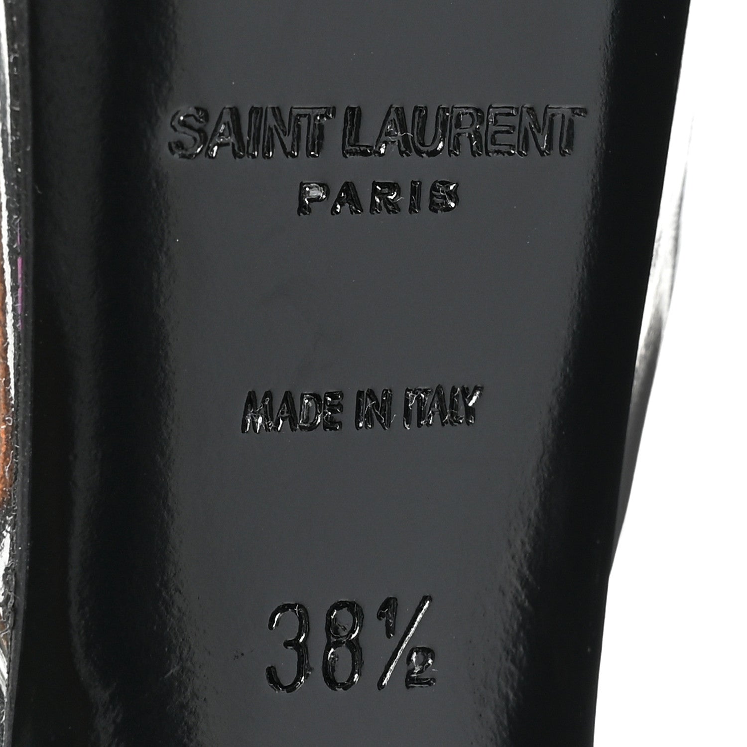 Saint Laurent Metallic Patent Jodie 95 Platform Sandals 38.5 Silver 6 of 9