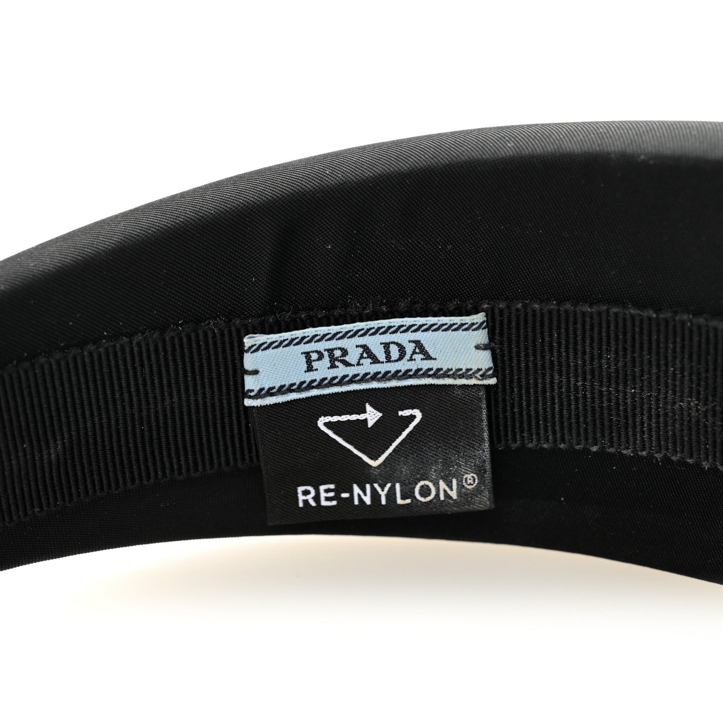 Re-Nylon Metal Triangle Logo Headband Black