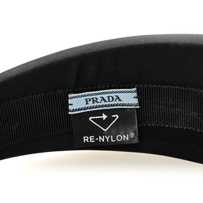 Prada Re-Nylon Metal Triangle Logo Headband Black 5 of 6