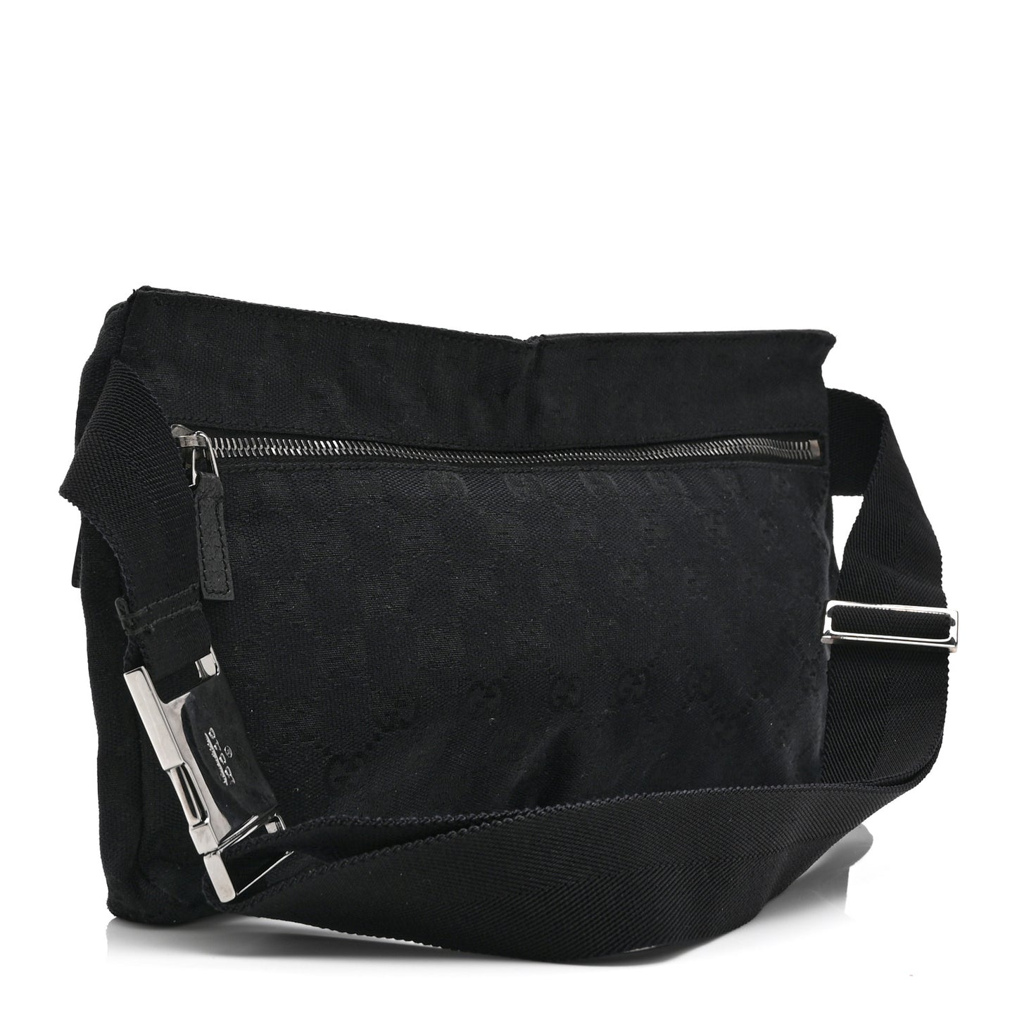 GG Monogram Double Pocket Belt Bag Black