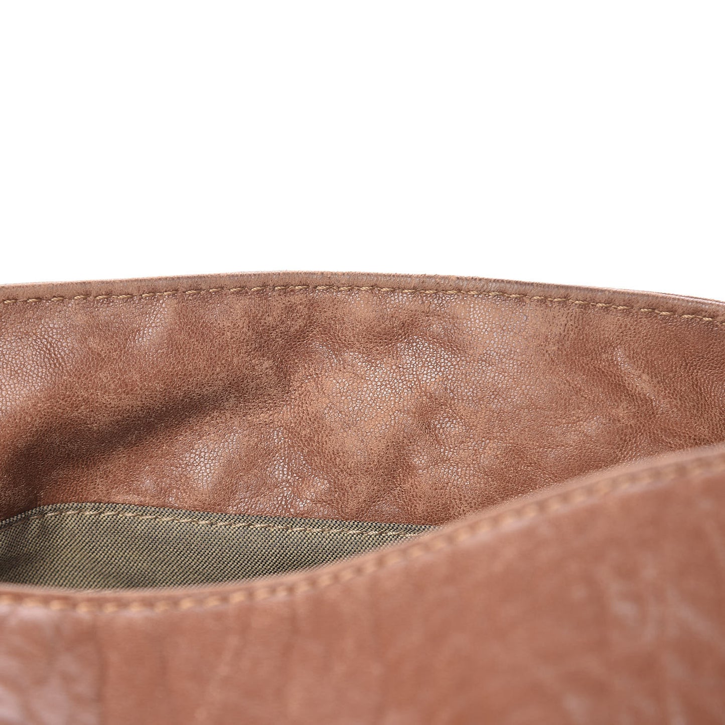 Crinkled Lambskin Mia Shoulder Flap Camel