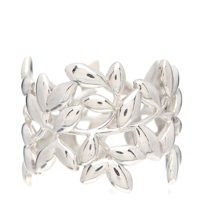 Tiffany Sterling Silver Wide Paloma Picasso Olive Leaf Band Ring 54 7 1 of 4