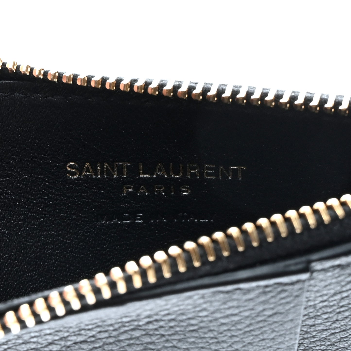 Grained Calfskin Monogram 5 Fragments Zip Pouch Card Holder Black