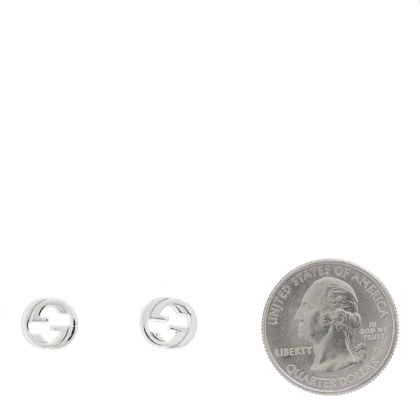 Sterling Silver Interlocking GG Stud Earrings