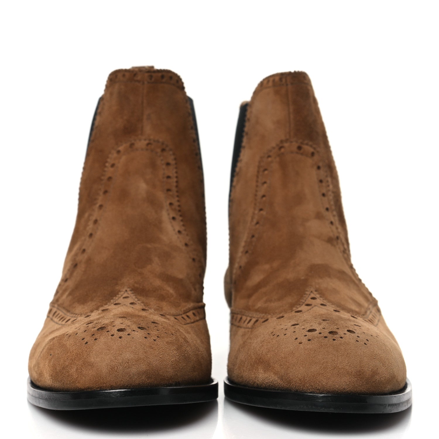 Hermes Suede Goatskin Chelsea Ankle Boots 38.5 Brown 2 of 9