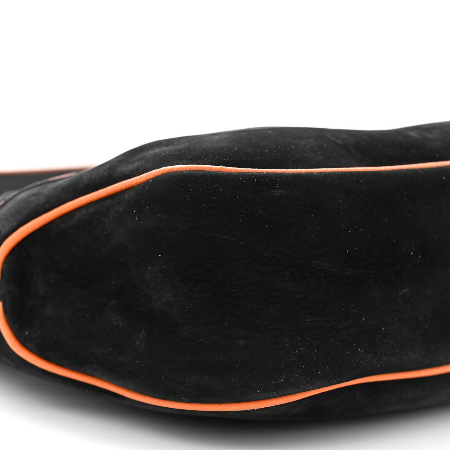 Nubuck Medium New Jackie Shoulder Bag Black Orange