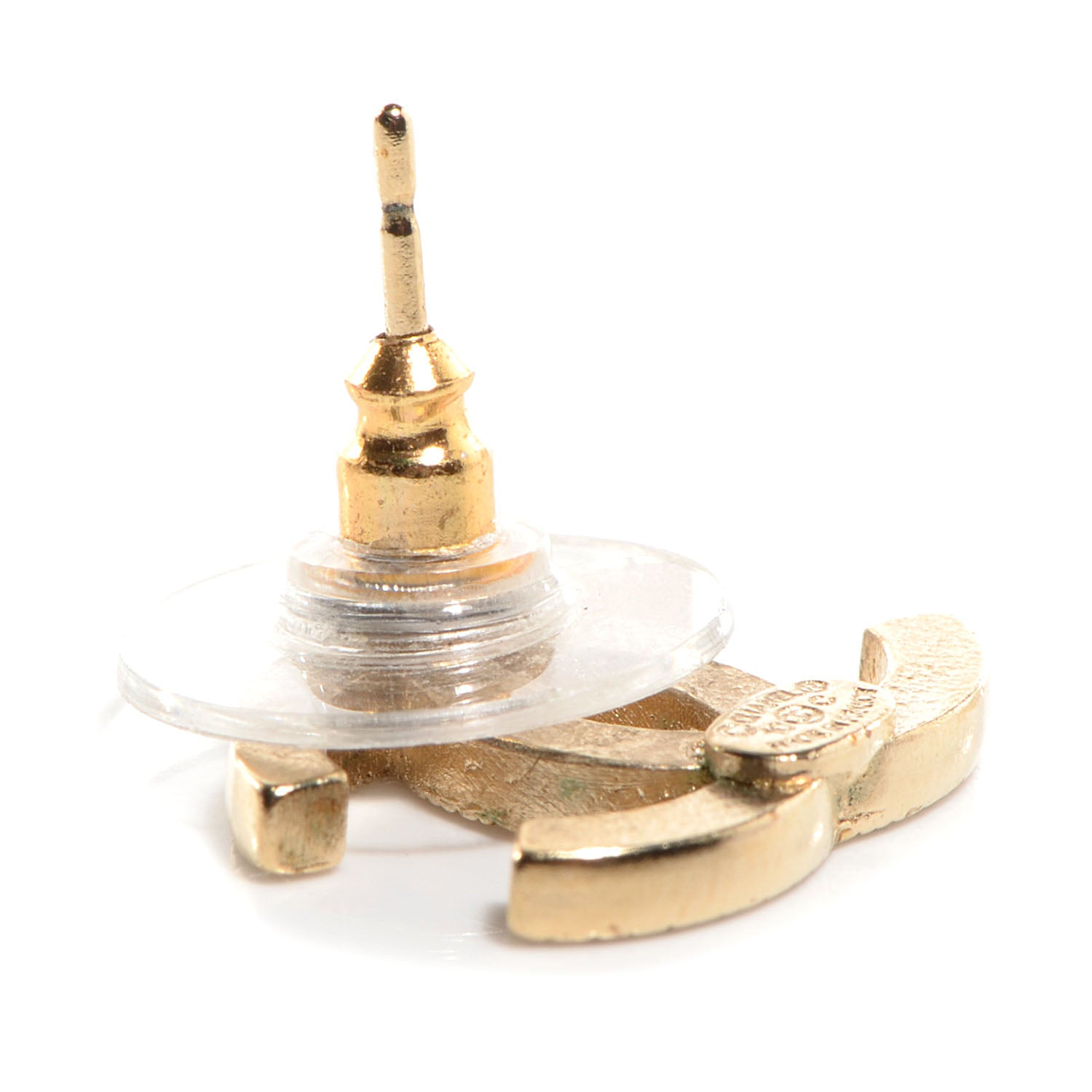 Chanel Crystal CC Earrings Gold 4 of 6