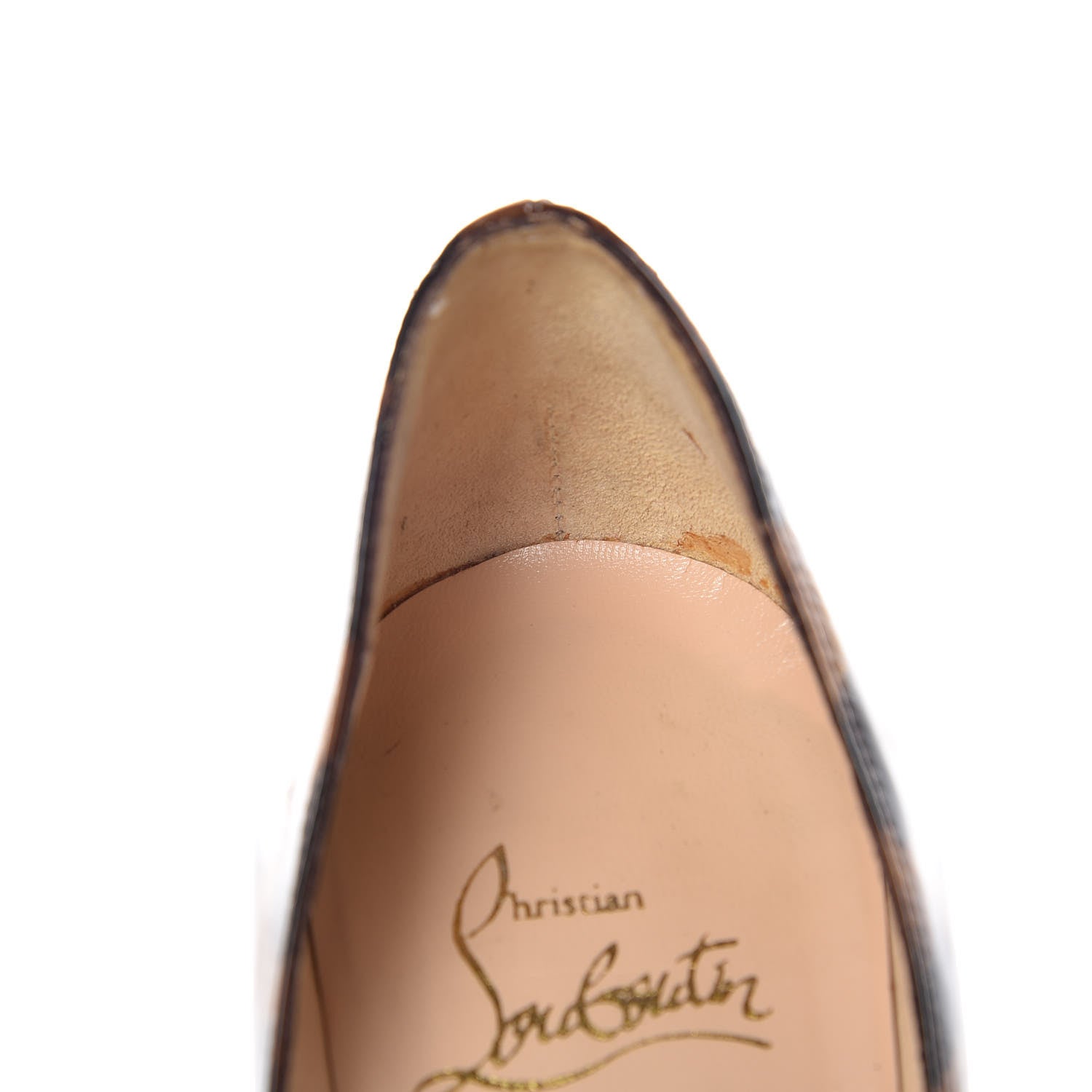 Christian Louboutin Patent Leopard Print Yoyospina 70 Peep Toe Pumps 38 12 of 15