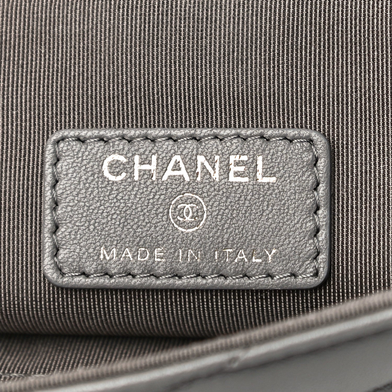 Chanel Calfskin Chevron Quilted CC Button Envelope Pouch Grey 8 of 11