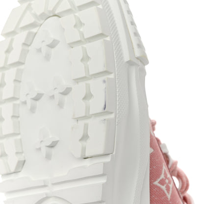 Louis Vuitton Denim Monogram Squad Sneakers 38 Pink 9 of 10