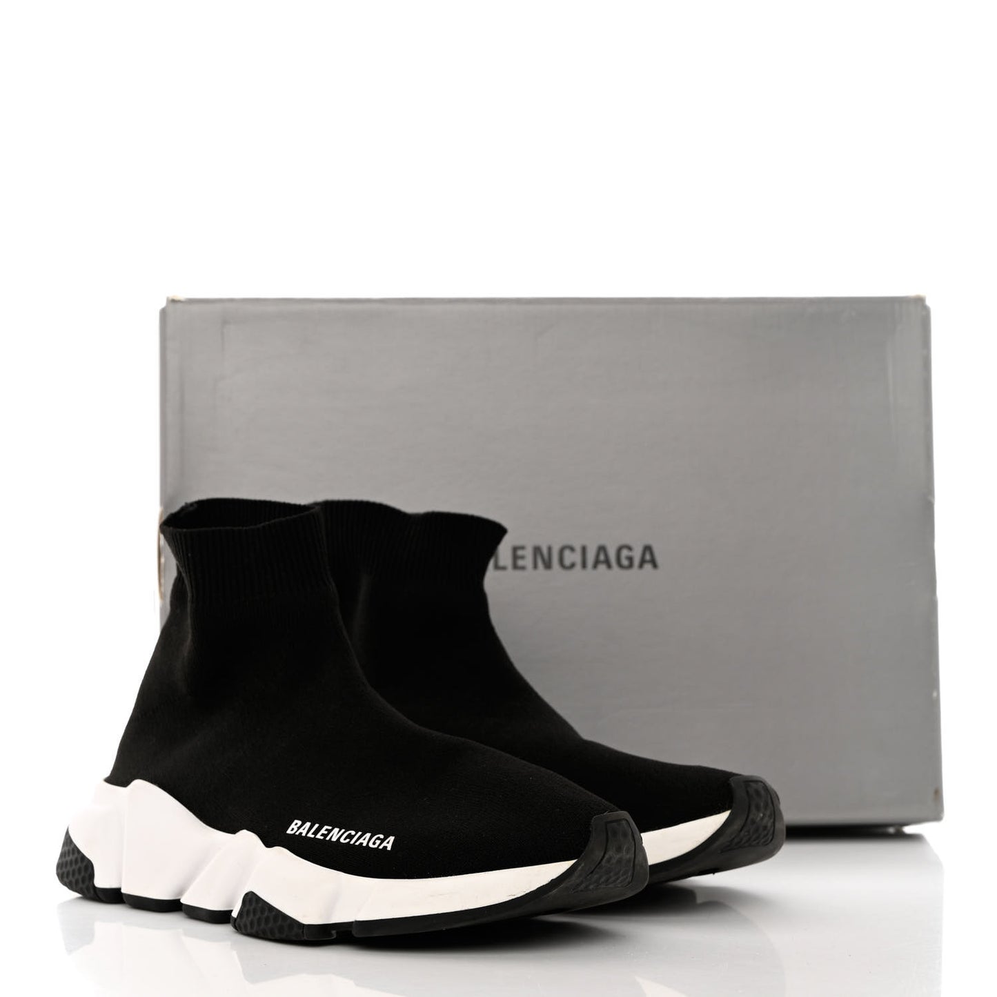 Neoprene Knit Womens Speed Sneakers 37 Black White