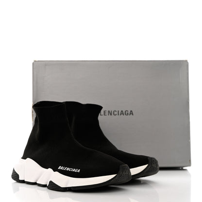 Balenciaga Neoprene Knit Womens Speed Sneakers 37 Black White 10 of 10