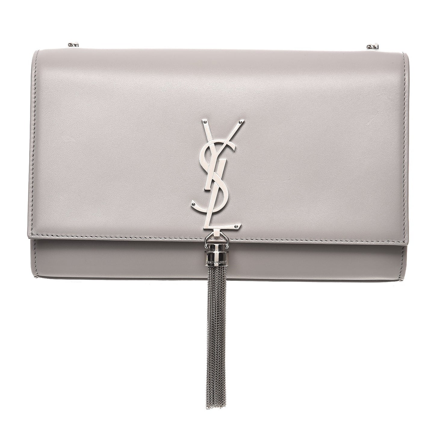 Smooth Calfskin Medium Classic Monogram Kate Tassel Satchel Souris