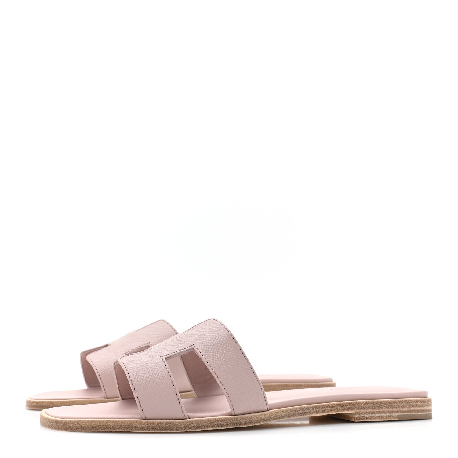 Hermes Epsom Oran Sandals 38.5 Rose Porcelaine 3 of 9
