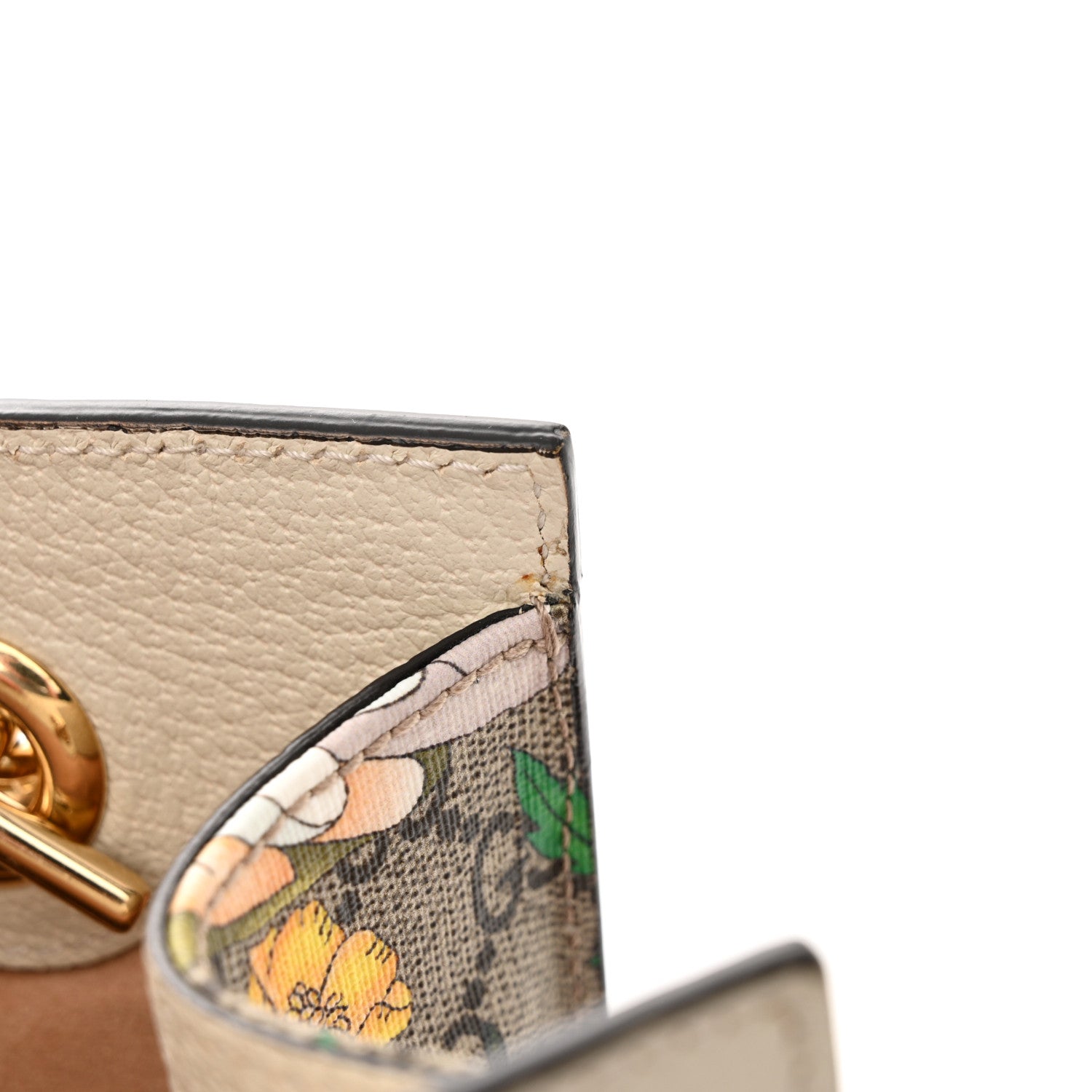 Gucci GG Supreme Monogram Flora Textured Calfskin Small Padlock Tote Beige Ebony Multicolor Mystic White 11 of 12