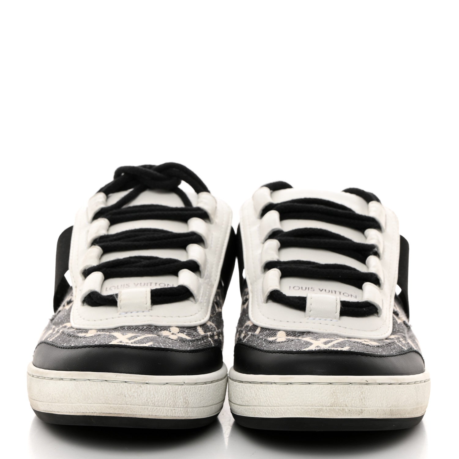 Louis Vuitton Denim Monogram Lous Sneakers 37.5 Gray 2 of 8
