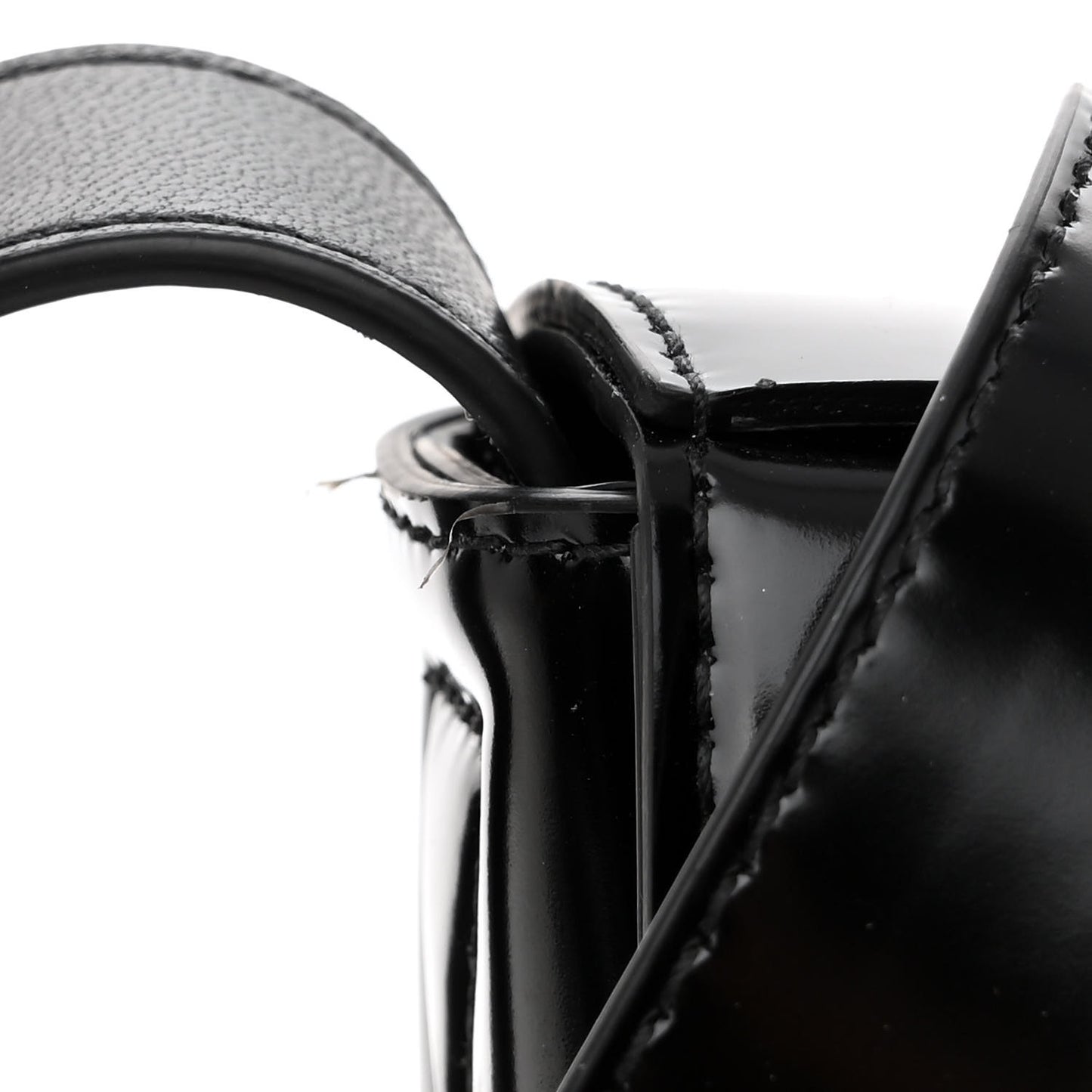 Patent Maxi Intrecciato Cassette Crossbody Bag Black