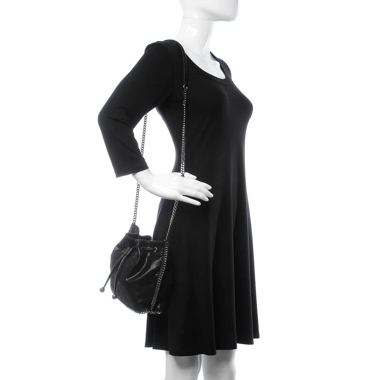 Stella McCartney Shaggy Deer Small Falabella Bucket Bag Black 2 of 8