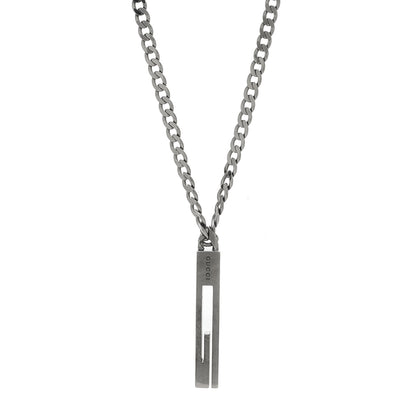 Gucci Darkened Sterling Silver G Bar Pendant Necklace 1 of 7